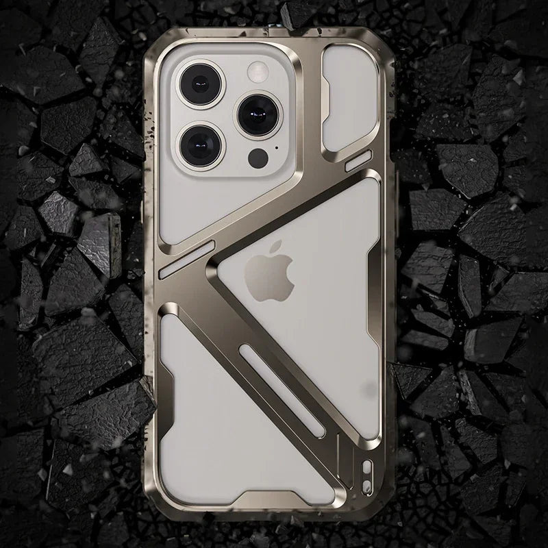 iPhone 14 Series Metal Hollow Armor Cover