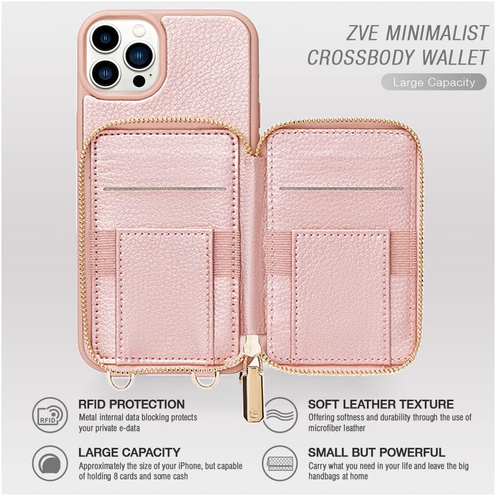 iPhone 12 Series ZVE RFID-Blocking Wallet Case.