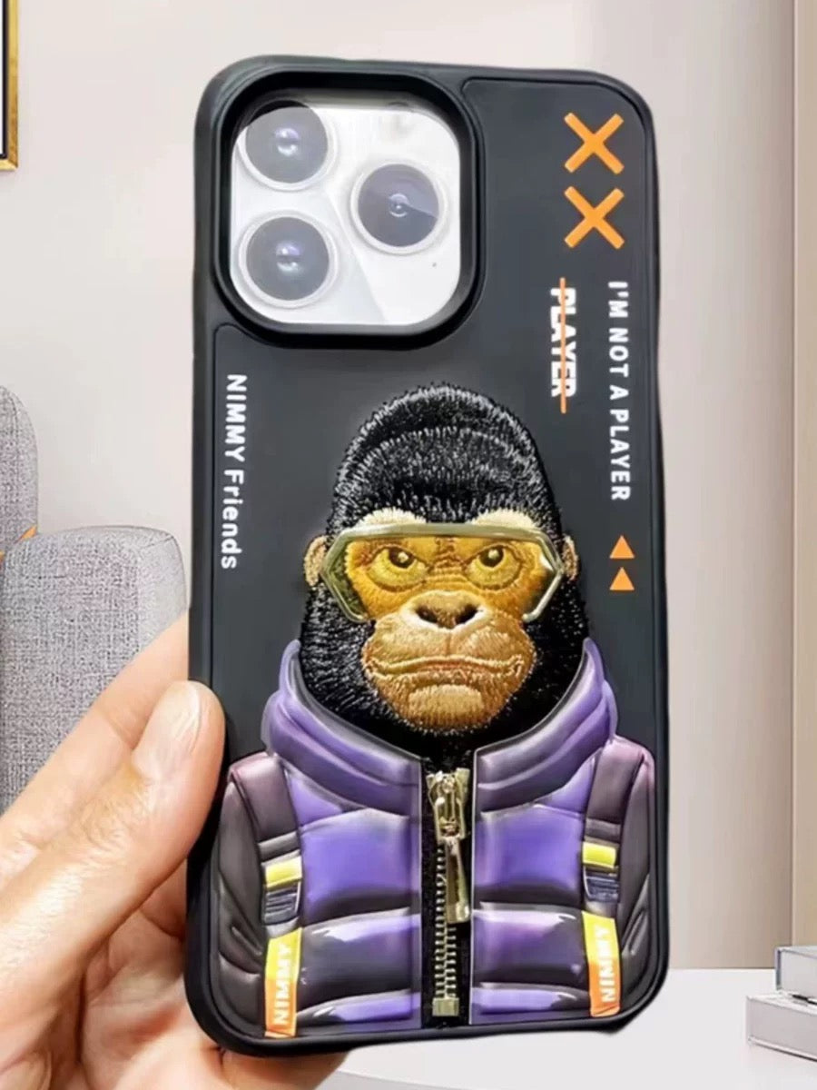 iPHONE 12 SERIES Premium Embroidery Animal Case