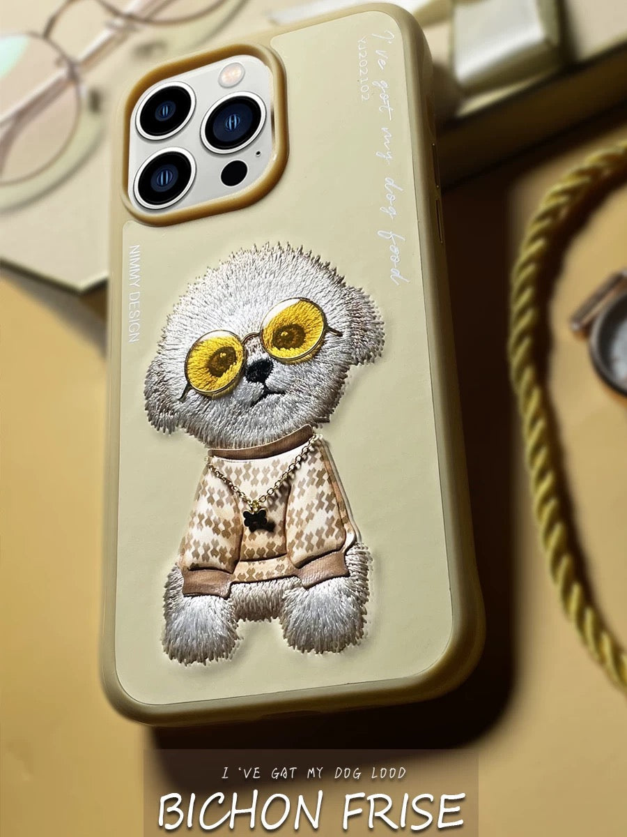 iPHONE 12 SERIES Premium Embroidery Animal Case