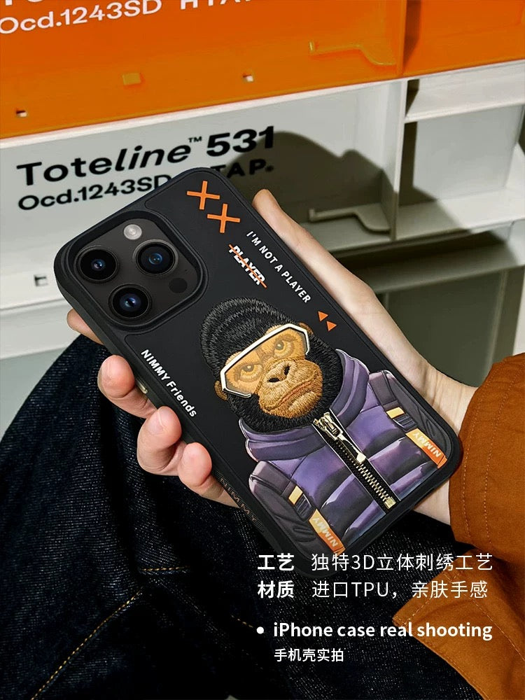 iPHONE 12 SERIES Premium Embroidery Animal Case