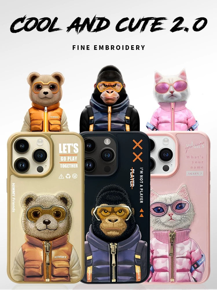 iPHONE 12 SERIES Premium Embroidery Animal Case