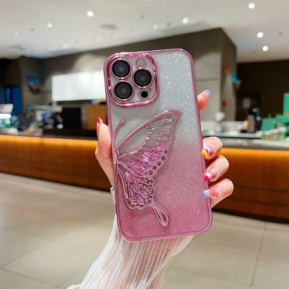 iPhone 12 Series Luxury 3D Glitter Butterfly Cute Case
