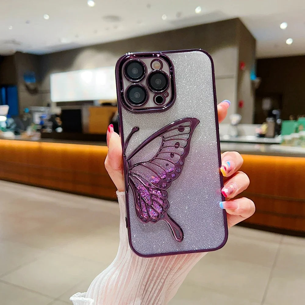 iPhone 13 Series Luxury 3D Glitter Butterfly Cute Case